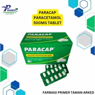 PARACAP paracetamol 500mg tablet (1strip/10's)/Ubat demam dewasa/sakit kepala/sakit badan