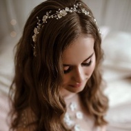Bridal ivory hair piece pearl flower , bridal headband , wedding hair piece