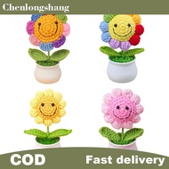 chenlongshang 1 Piece Creative Artificial Flowers Cute Crochet SunFlower Pots Knitted Flower Graduat