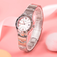 Casio Lady รุ่น LTP-1241D-4A  นาฬิกาข้อมือผู้หญิง สายสแตนเลส หน้าปัดชมพูสุดหวาน (สินค้าขายดี) -มั่นใจของแท้ 100% ประกันศูนย์ 1 ปีเต็ม