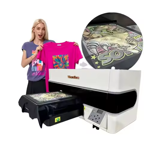 Worldcolor 2 Heads I3200A1 DTG Printer Single Station Dtg Printing Machine Environmentally Friendly