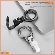ELAINE2 Leather Keychain, Portable Zinc Alloy Waist Belt Buckle, Convenience Outdoor Tool Carabiner 