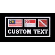 3 Flags + Name Velcro