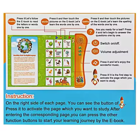 Children Smart Electronic Educational Reading Talking Interactive Language English Story Board Books