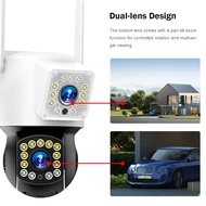 4MP HD Wifi PTZ IP Dual Lens Dual Screen Zoom Camera Outdoor Human Detection Wireless CCTV Security 