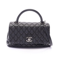 【二手】香奈兒 (Chanel) Coco Handle 29TOP翻蓋包，絎縫工藝，2WAY A92991 黑色魚子醬紋小牛皮（粒面小牛皮），Coco Handle 絎縫工藝，2WAY 鏈條肩帶