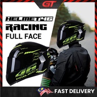 GTmotor Motorcycle Racing Full Face Helmet 46 Project Sport Helmet Built-in Sun Visor Topi Keledar Motosikal