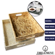Dulang Hantaran Dulang Raya Seashell Rectangle Tray With Handle For Serving Food/Tea & Decoration