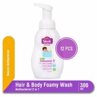 Sleek Bogor - 12 Pcs Sleek Baby Hair &amp; Body Foamy Wash Bottle Packaging 300 ml