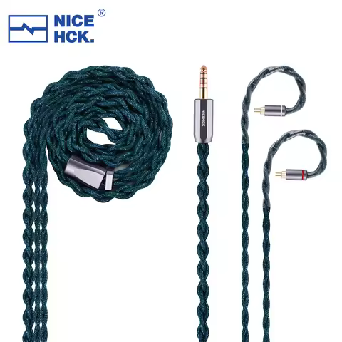 NICEHCK Cable Ceramic Copper Alloy HiFi IEM GreenGod Earphone Wire OFC Plug 2Pin for Himalaya Monarc