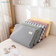 Peacellow Soft Cotton Latex Pillow Case Cover Solid Color Plaid Sleeping Pillowcase for Memory Foam Pillow Latex Pillow 30x50CM SG