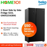 Beko 2 Door Side by Side Fridge 521L GNO5231GBSG