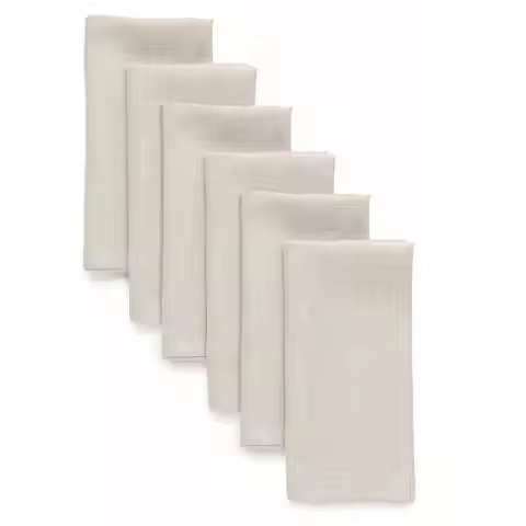 6 Pieces 100% Linen Dinner Napkin Nature Napkin Soft Absorbent Comfortable - Ideal for Events and Re