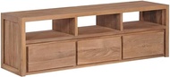 TV Media Console Television Entertainment Stands Cabinet Table Shelf Solid Teak Wood Commemoration Day