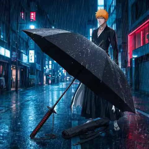 Bleach Kurosaki Ichigo Katana Umbrellas Anime Samurai Sword Parasol Aizen Sousuke Zangetsu Long Kata