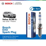 Bosch EVO Platinum Iridium Spark Plug 4pc Set for Volvo XC40 XC60 XC90