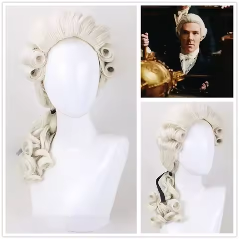 Judge Court Lawyer 50cm Cosplay Wig Pianist Music Performance Party Wig Beige High Temperature Wig H