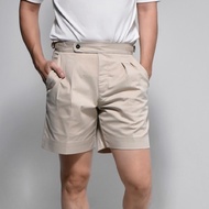 era-won กางเกงขาสั้น รุ่น Double belts Classic Shorts (V2) สี Beige seven
