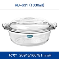 Glasslock South Korea Imported Tempered Glass Salad Bowl Microwave Oven with Lid Heat-Resistant Larg