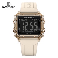 Naviforce นาฬิกาข้อมือผู้ชาย สปอร์ตแฟชั่น NF7101 หน้าปัดสี่เหลี่ยม สายซิลิโคน กันน้ำ ระบบดิจิตอล