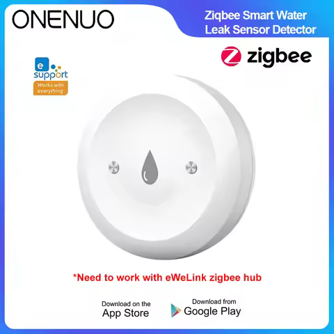 EWelink ZigBee Water Leak Sensor Detector Flood Water Leakage Alarm For Kitchen/Bathroom eWelink App
