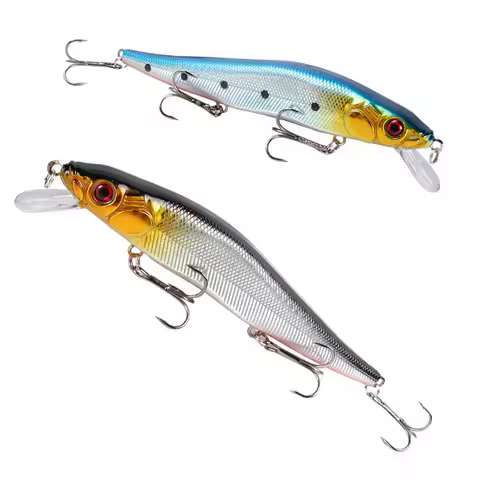 1pc 11.5cm 14g 3D Bionic Minnow Fishing Lure Hard Bait with 3 Fishing Hooks Fishing Tackle Lure 3D E
