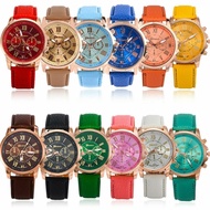 Original Men Women Business Multicolor Watch Geneva Smart Leather Fashion Wrist Watch Analogue Quart