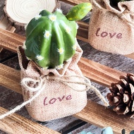 1PCS Nordic Hemp Cactus Mini Potted Artificial Plant Office Desktop Decoration Cactus Artificial Pla