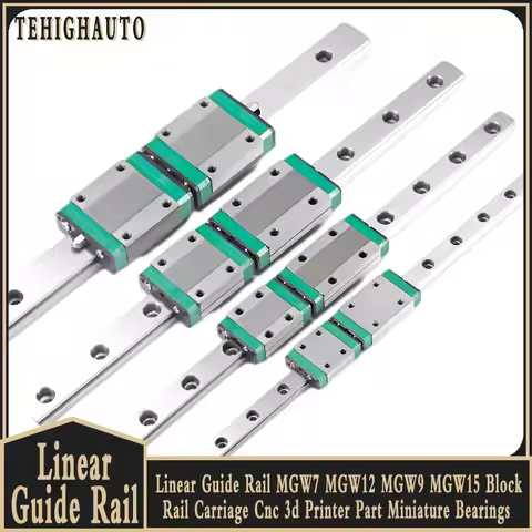 MGW Linear Guide Rail 1 Pcs Linear Guide + 2 Pcs MGW Slider Miniature Linear Rail Router 100-500MM 3