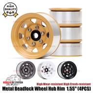 Metal Beadlock Wheel Hub Rim 1.55 Inch Eight Cross Hex 12mm 4Pcs RC Car Crawler Adventure