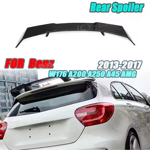 Carbon Fiber For Benz W176 A200 A250 A45 AMG 2013-2017 RZ Style Rear Roof Spoiler Tail Trunk Wings