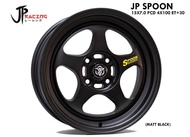 ล้อแม็ก ขอบ15” JP RACING JP SPOON ล้อเบา6.5kg 15X7.0 +30 4x100 73.1 สีดำ ราคาชุด4วง✅ แถมจุ๊บลมยางแท้