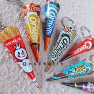 GANTUNGAN [Get 2pcs] Ice Cream Cone Keychain || Unique Miniature Ganci || Concerto Aice