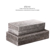 Natural Genuine Leather Horsehair Jewelry Box Decoration Storage Box Hotel Light Luxury Modern Simpl