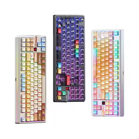 AULA F87 Pro V2 Wireless Mechanical Keyboard 12000mAh Long Battery Life E-Sports Keyboard Tri-mode H