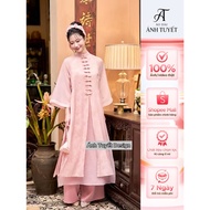 Modern women's ao dai, high quality silk ao dai embroidered with crep fireworks, size 40 - 76Kg