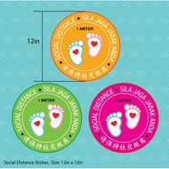 MCO 1M Social Distancing Sticker Floor Sticker