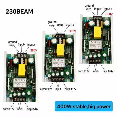 YC-400W 230 260 330 350 Beam Beam 7R 230W Moving Head Lighting Power Supply Board 230W-380V-24V-12V 