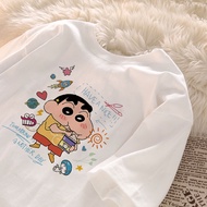 kaos wanita kartun sincan atasan Print T-shirt Kaos Lengan Pendek kartun anime Shinchan Atasan Wanit