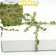 WITAKEY Hessian Twine, Artificial Leaves Twine Vine Natural Jute Twine,  DIY Green Leaves 10m Roll J