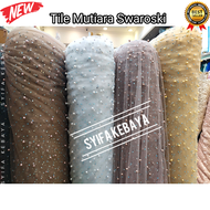 ✅ Kain Tile Meteran Mewah / Kain Tulle Mutiara Swarovski . Kain Brukat Lembut Meteran Mewah Import .