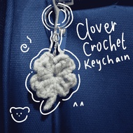 GANTUNGAN 4 Leaf Clover Keychain Crochet 魄 Clover Leaf Keychain 4