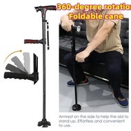 360 Pivot Foldable Walking Stick 1pc Pro Light Weight Crutch Sport Injury Cane Mobility Aid Tongkat 