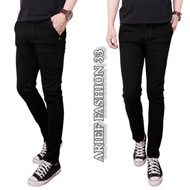 A2F Men's Black Denim Pencil Jeans Men's Long Jeans Distro Slimfit Premium