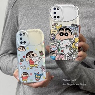 Casing For OPPO A52 A72 A92 Cartoon Cream Cover Crayon Shin-chan Couple Soft TPU 3D Waves Clear Case