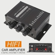 AK-270 400W Mini Power Amplifier 12V/24V 2.0 Channel Stereo Audio Amp HiFi Sound for Home Car Theate