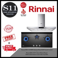 Rinnai RH-C249-SSR Chimney Hood LED Touch Control + Rinnai RB-3CGN 3 Inner Flame Burner Built-In Hob Schott Ceran Glass Top Plate*BUNDLE DEAL - FREE DELIVERY