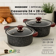 MOEGEN Casserole / Stock Pot 24cm + 28cm Granite Series Non-Stick