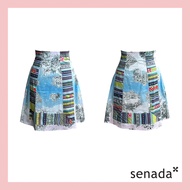Senada กระโปรงเอวสูง ทรงเอ ลายปะการังตัดต่อลาย Ethnic B