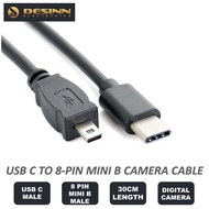 USB C Type C to 8-Pin Mini B Cable 30cm OTG for Smartphone Data Sync Digital Camera MP3 of Nikon Fuj